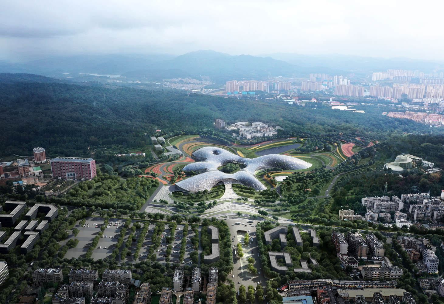 Три гори та одне озеро: в Китаї збудують футуристичний ботанічний музей – фото