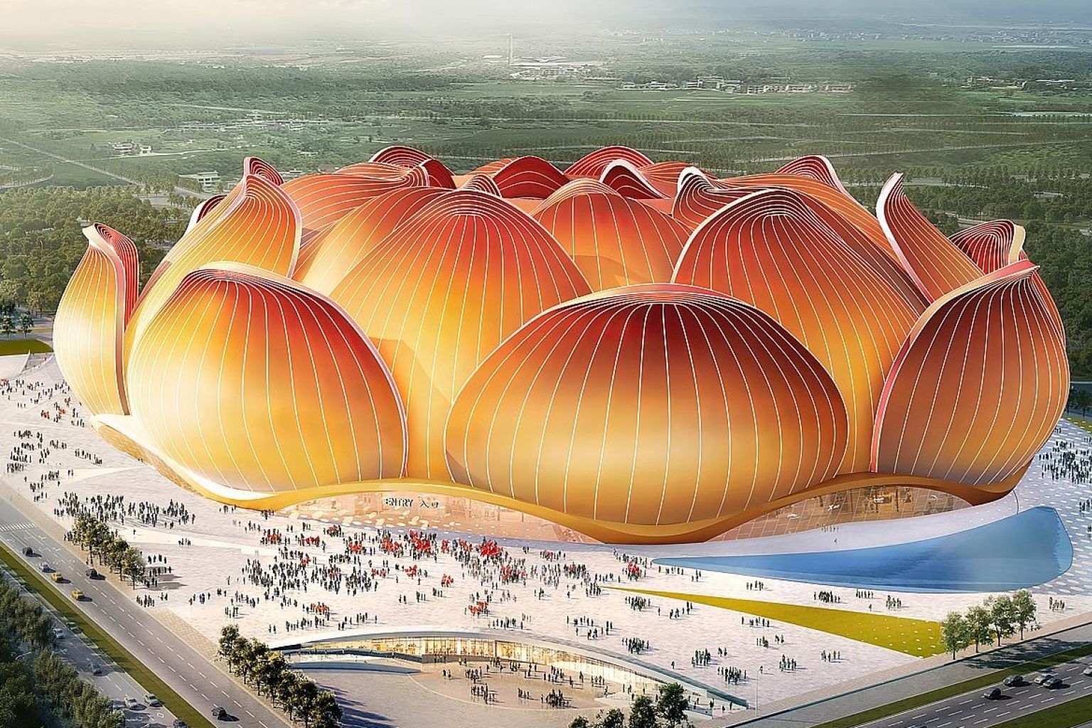 Самый большой стадион для футбола, Китай – фото, вместительность Самый большой стадион для футбола, Китай – фото, вместительность