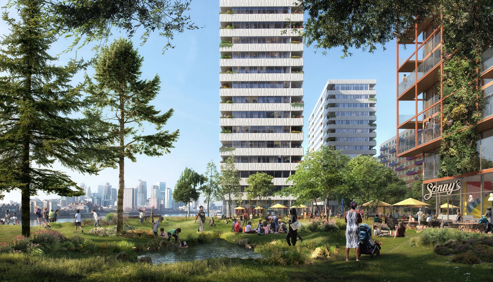 1500 квартир и огромный парк: в Лондоне построят современный квартал с жильем и офисами – фото