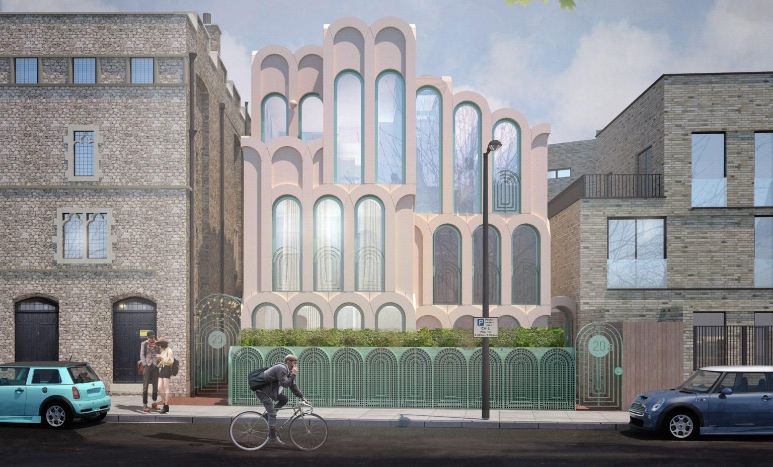 В Лондоні побудують будинок, який повністю складений з рожевих арок – фото 