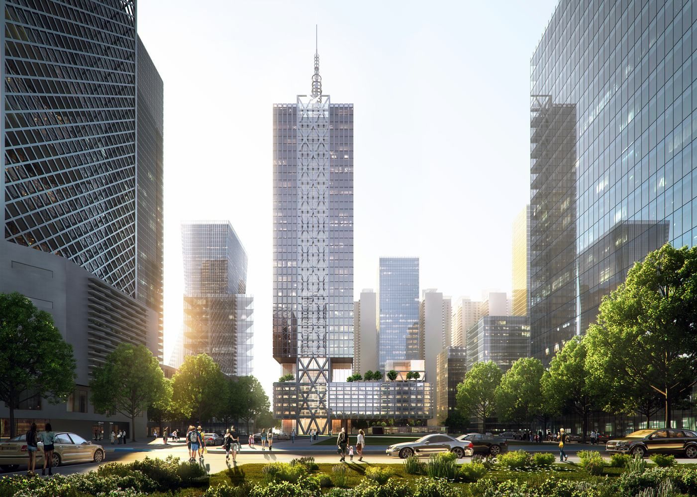 Тонкий шпиль среди кровельной террасы: проект современного офиса из Китая – фото Тонкий шпиль среди кровельной террасы: проект современного офиса из Китая – фото