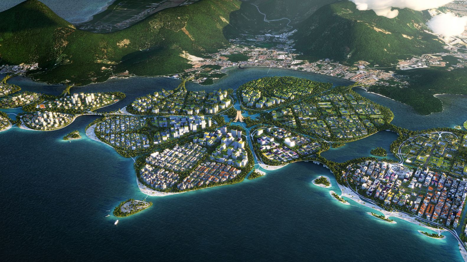 В Малайзии появятся рукотворные острова с городами будущего: фантастические фото проекта