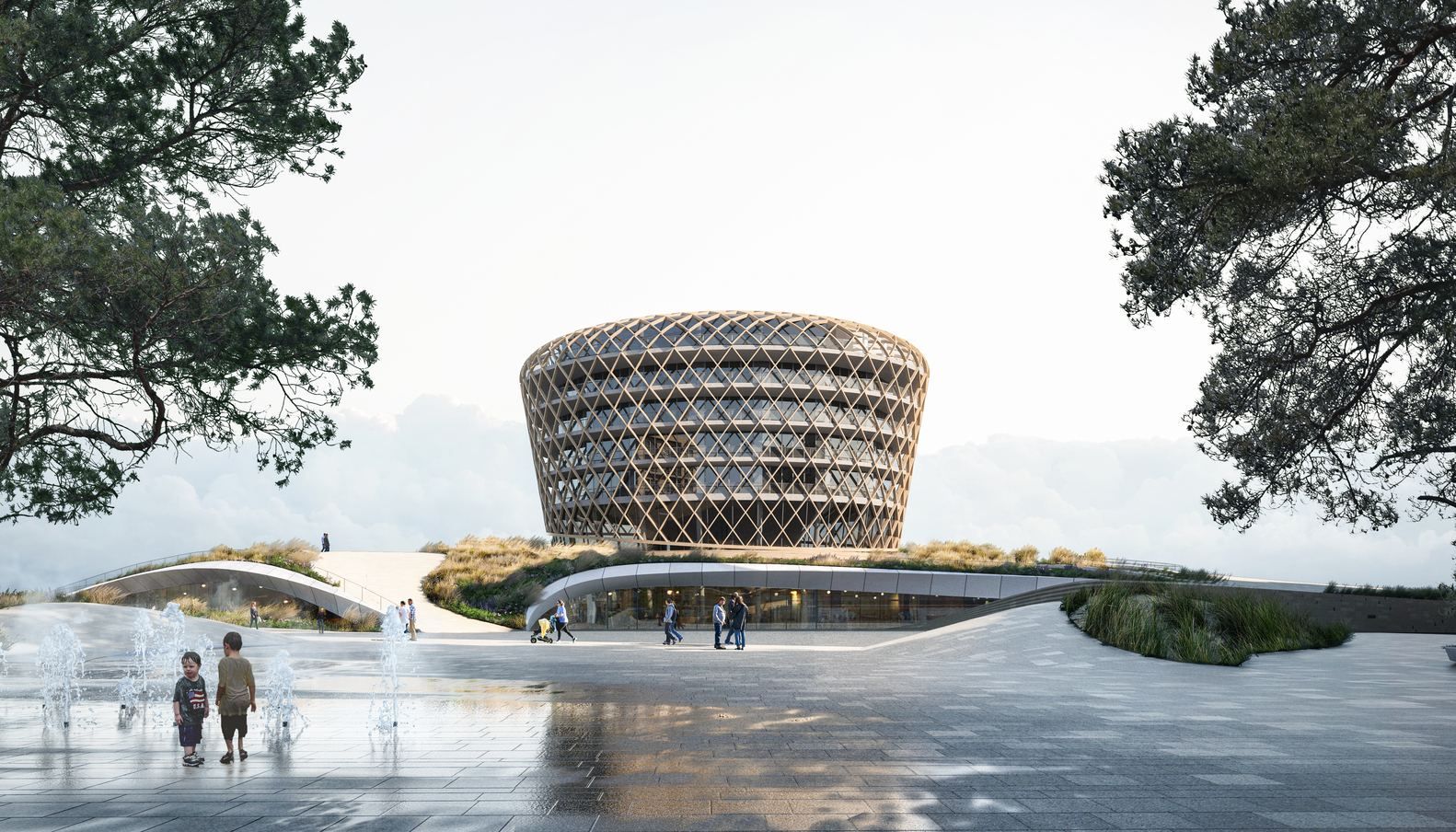 Здание будет стоять на этаже, частично погруженным в землю Здание будет стоять на этаже, частично погруженным в землю