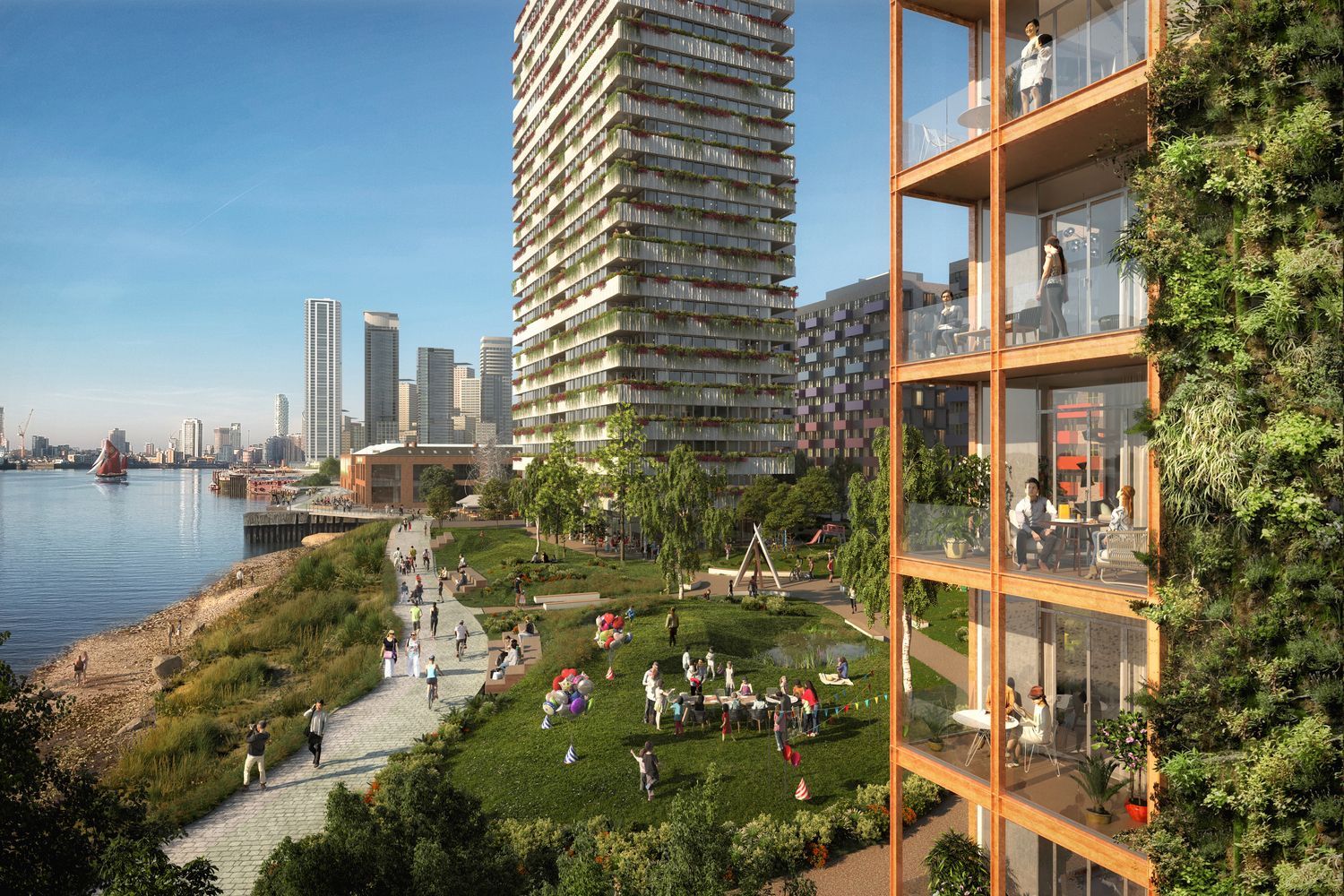 Бизнес, жилье и экологический отдых: план реконструкции набережной в Лондоне – фото