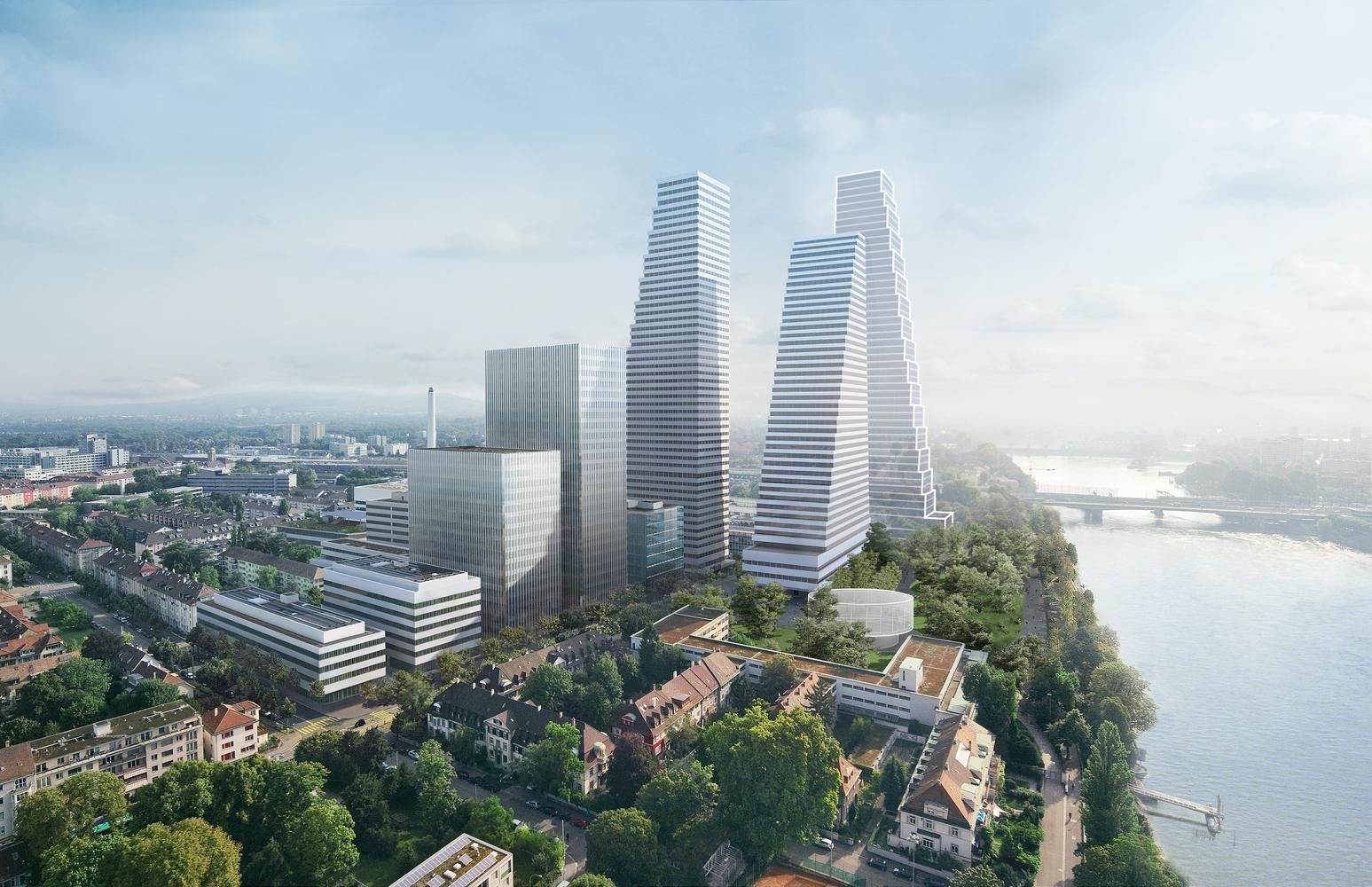Швейцария продолжает "расти": в Базеле построят бизнес-центр с тремя небоскребами – фото