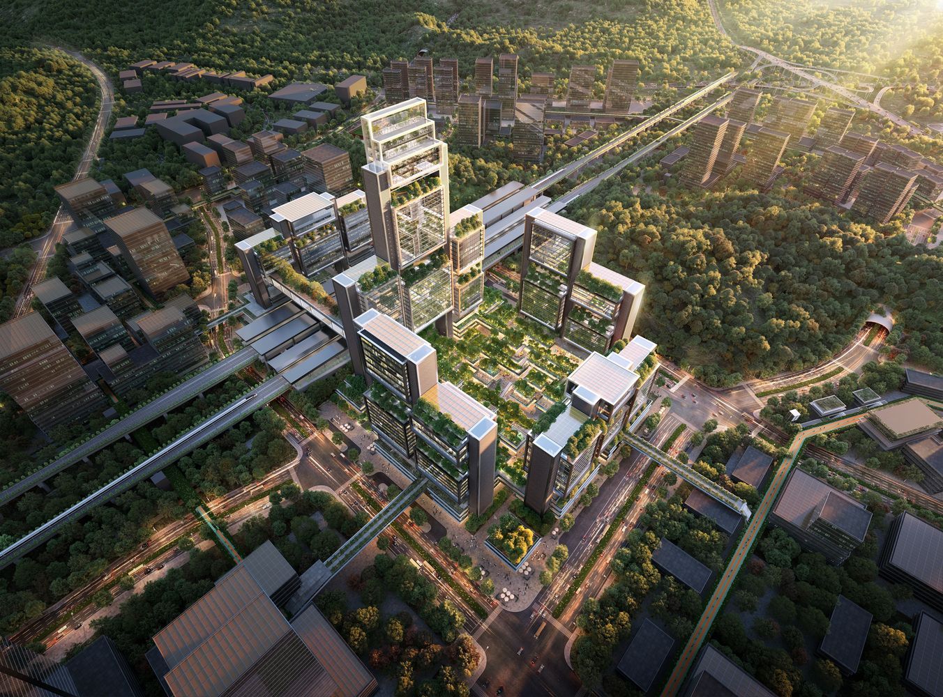 Футуристичний та зелений: в Китаї зведуть величезний транспортний хаб – фото Футуристичний та зелений: в Китаї зведуть величезний транспортний хаб – фото