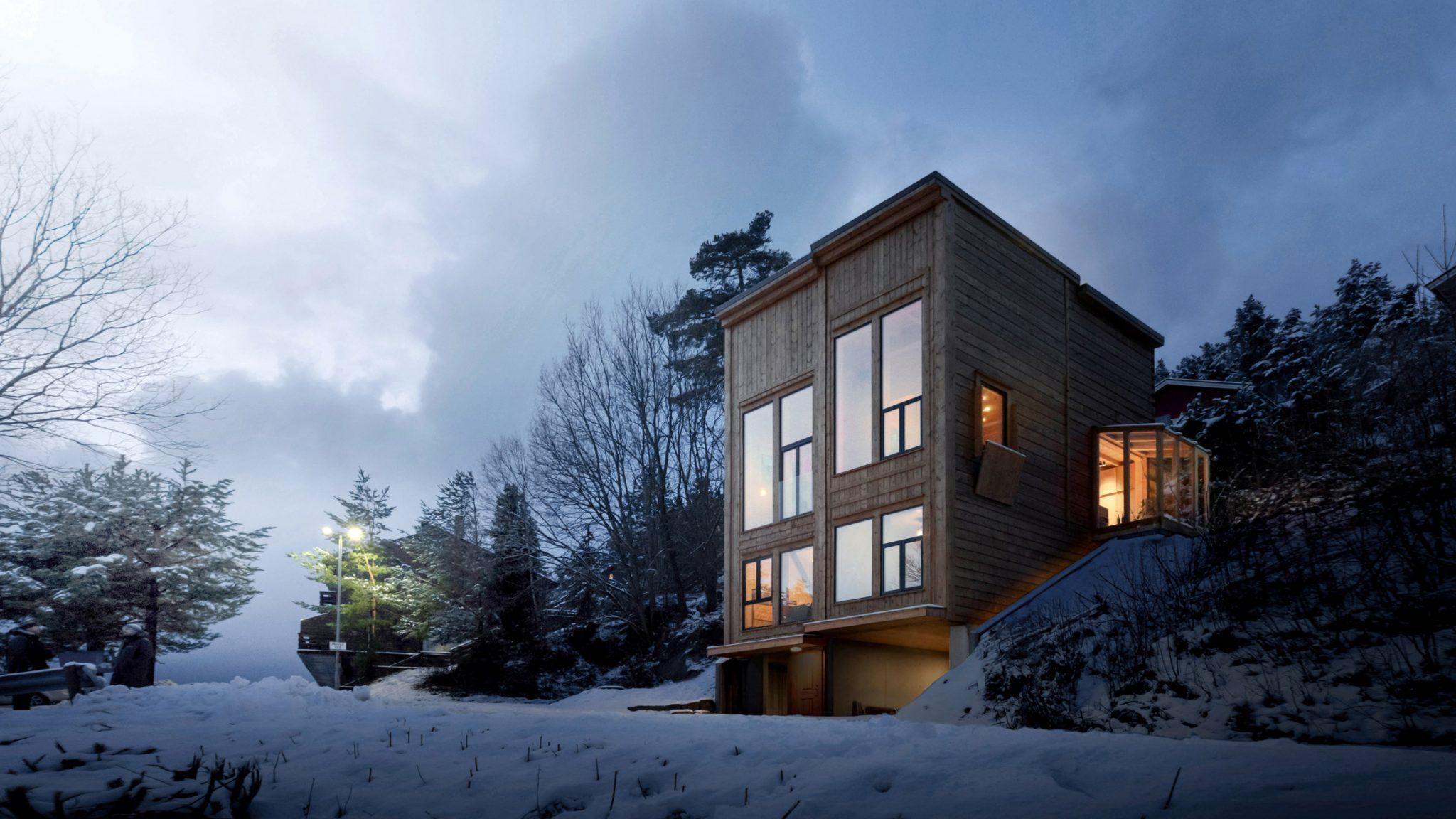 Дрімота посеред зими: варіація затишного дому зі зрубу у Норвегії – фото 