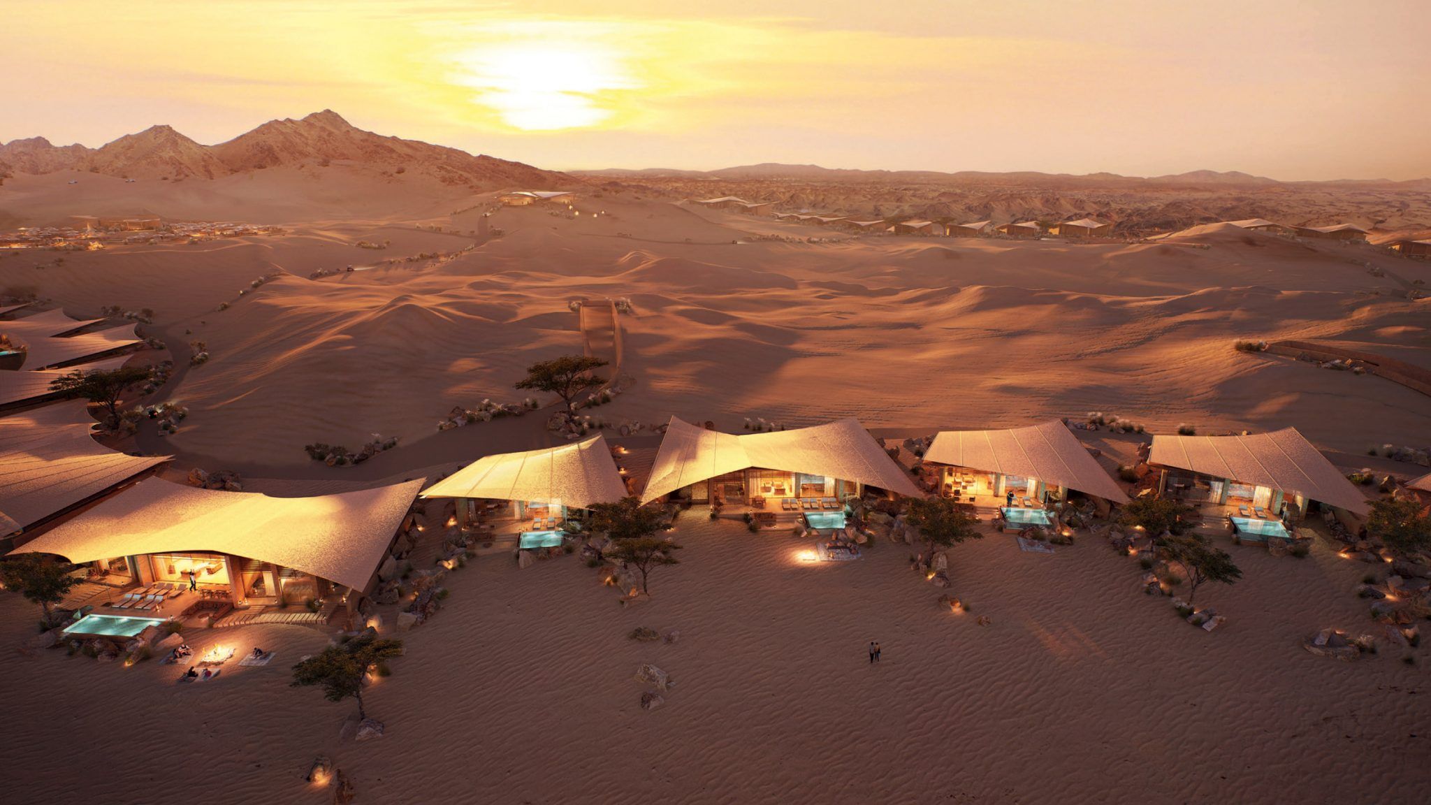 Удивительный отдых в пустыне: сказочный отель в песчаной дюне Саудовской Аравии 