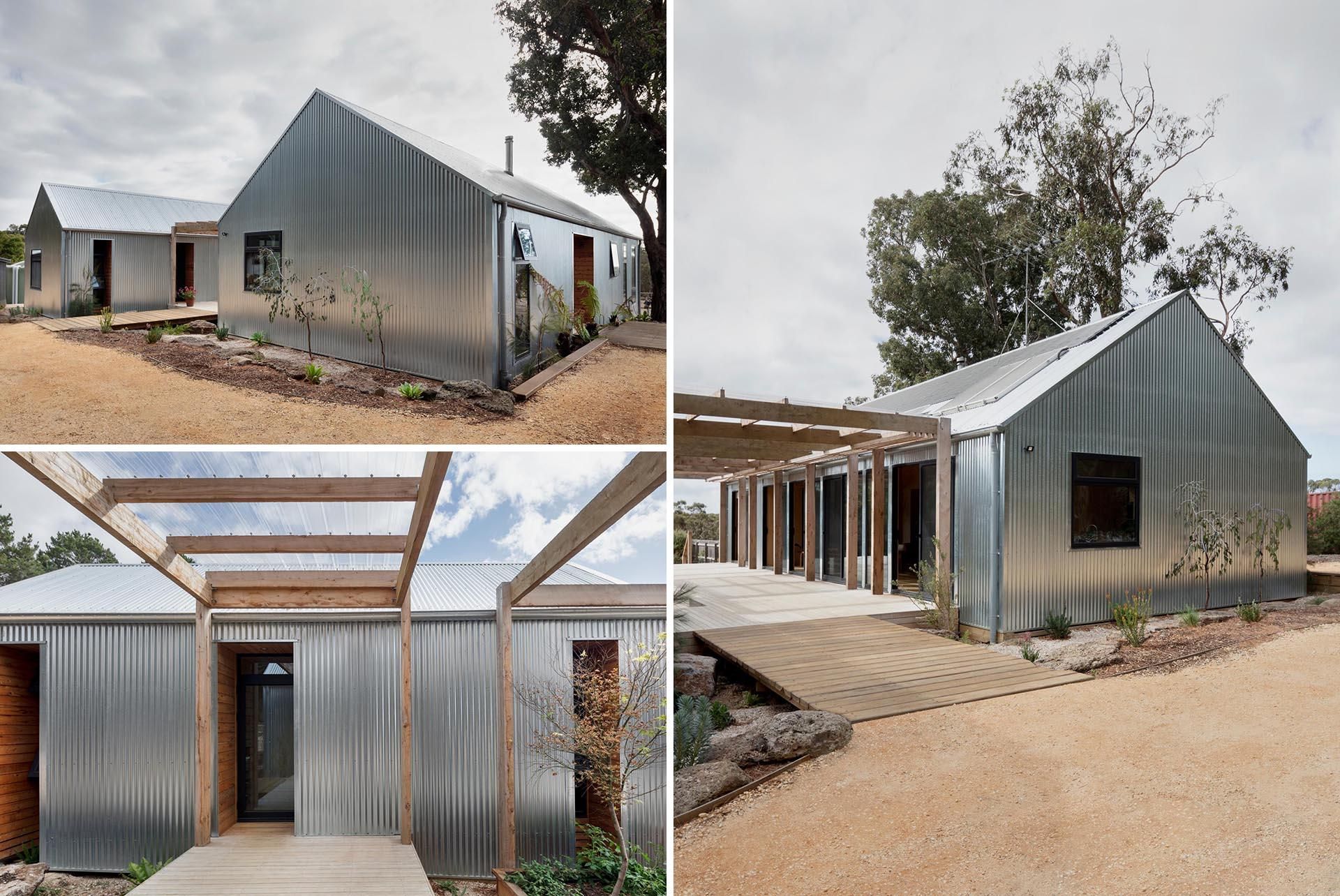 Блестящий дом: минималистичное жилье с металлическим сайдингом, которое невозможно не заметить 