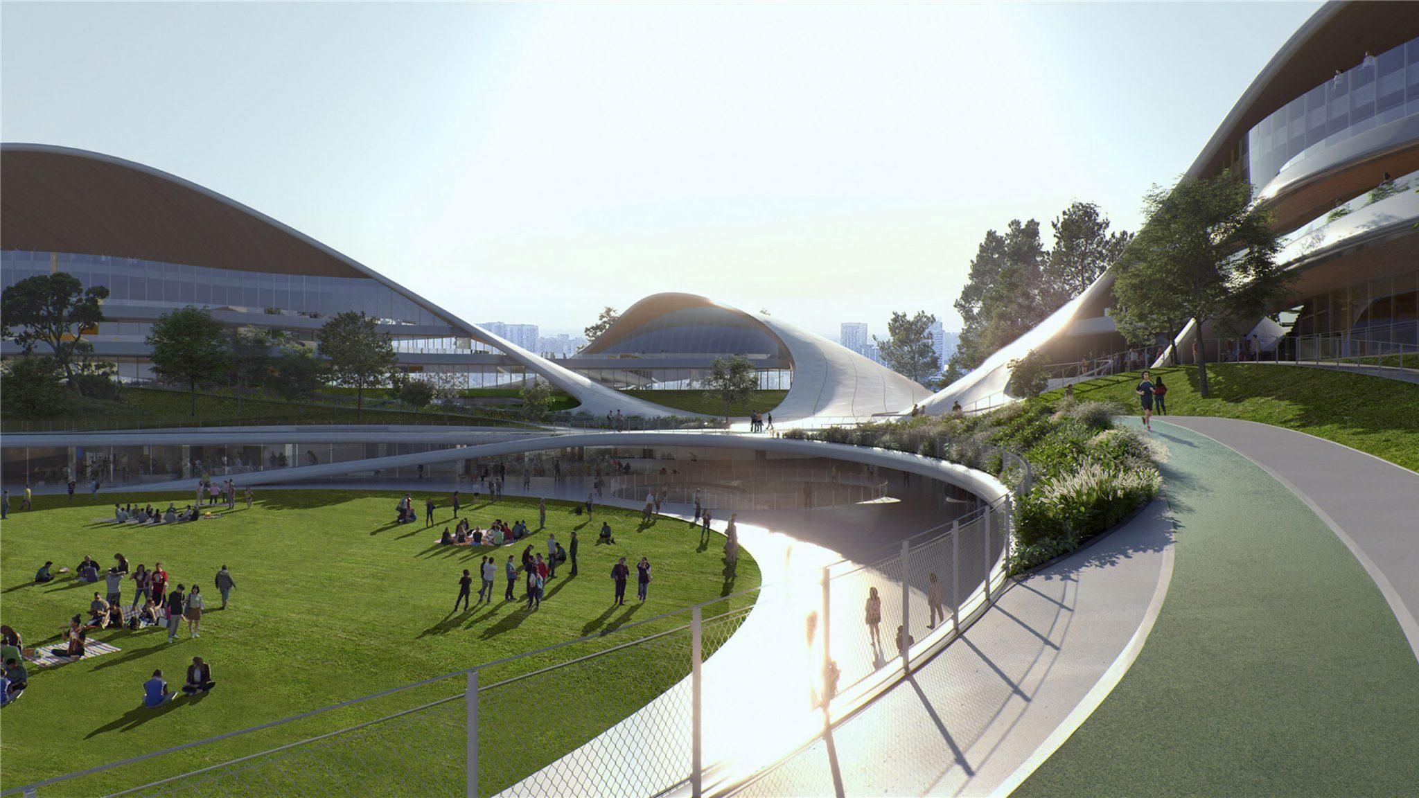 Сусідство з найбільшим парком мегаполіса: неймовірний громадський центр у Китаї  Сусідство з найбільшим парком мегаполіса: неймовірний громадський центр у Китаї